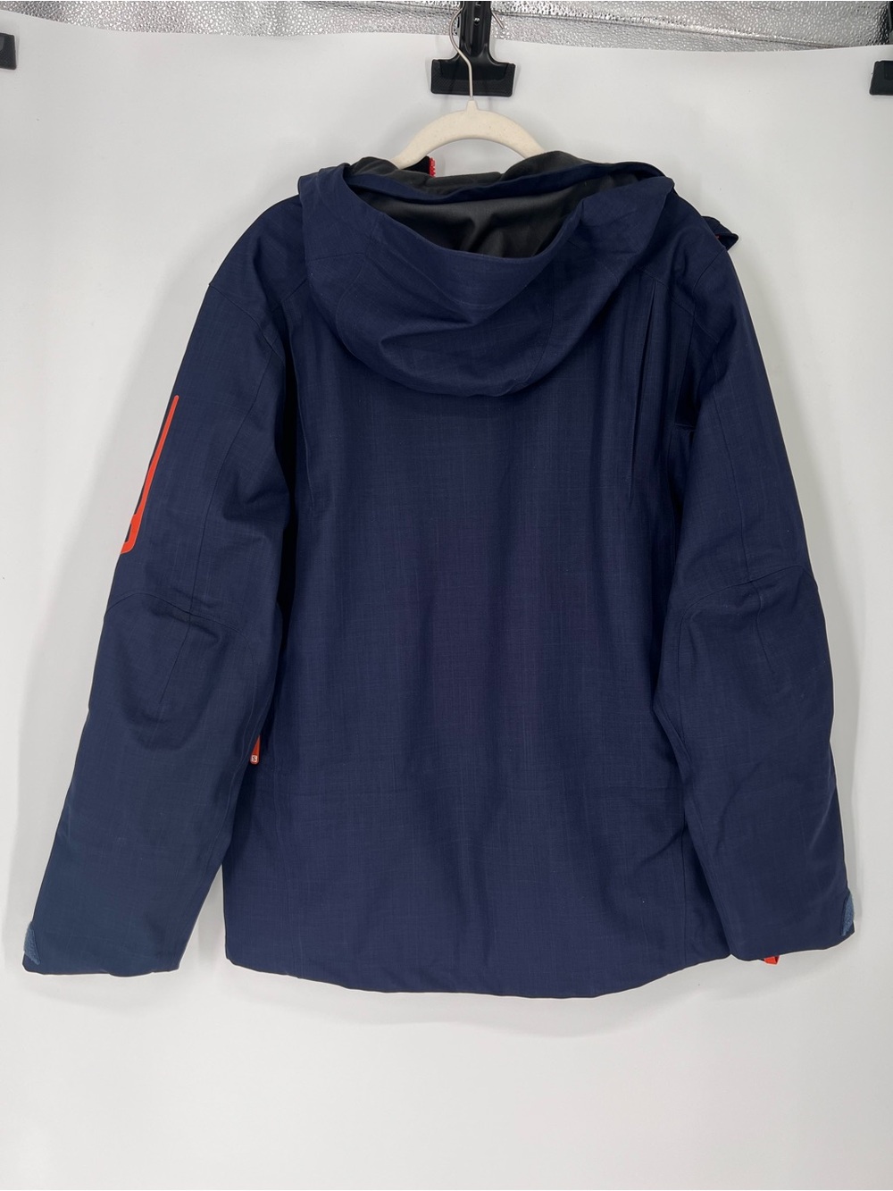Salomon Recco Navy Orange Winter Outdoor Hooded Snowboarding Ski Shell Men's S - Picture 10 of 10
